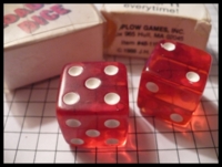 Dice : Dice - 6D - Loaded Dice Red With White Pips 1985 - 5s and 2s
